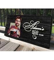 BK Gift Kişiye Özel Erkek Karikatürlü Kabartma Tasarım Antik Siyah (Ebony) Ahşap Tabela-8, Dekoratif Tabela, Rustik Ev Dekorasyonu, Duvar Dekoru