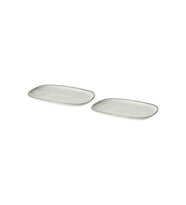 Gladelıg Tabak Seti, Gri Renk 20x13 cm, 2 Adet Servis-Sunum Tabağı Stoneware