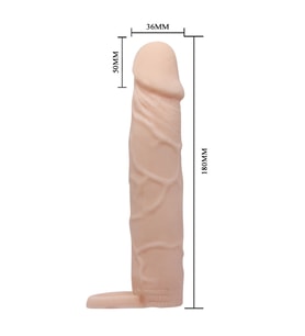 Penis kılıfı dolgulu 5cm uzatmalı böğürtlen aromalı kayganlaştırıcı seti