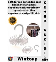 #KemerAskısı Gardırop Düzenleyici Kravat Eşarp Şal 360 Derece Döner Kemer Askısı 20 Kancalı 2 Adet