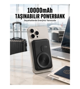 Mey İthalat® 22.5W Hızlı Şarj Destekli Manyetik Powerbank Kompakt Tasarım Yeni Nesil