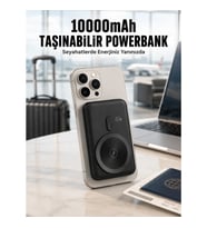 Mey İthalat® 22.5W Hızlı Şarj Destekli Manyetik Powerbank Kompakt Tasarım Yeni Nesil
