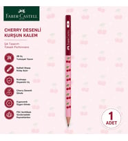 Faber-Castell Cherry Desenli Kurşun Kalem 1 Adet 2B Yuvarlak Gövde