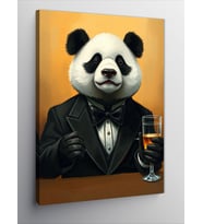 Kanvas Tablo Şık Takım Giyen Panda