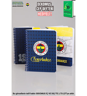 "DEKOMUS CEP DEFTERİ HEDİYELİ" YENİ SEZON LİSANSLI FENERBAHÇE SERT KAPAK BLOKNOT (Krem)