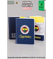 "DEKOMUS CEP DEFTERİ HEDİYELİ" YENİ SEZON LİSANSLI FENERBAHÇE SERT KAPAK BLOKNOT (Krem)