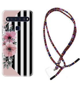 TCL 10L 10 Plus 10SE 20E 20SE 30 L7 Kılıf Boyun Asklı Rasta Silikon Flowers 4 1390