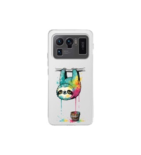 Xiaomi Mi 11 Ultra ile Uyumlu Splash Tembel Hayvan Tasarımlı Şeffaf Silikon Kılıf