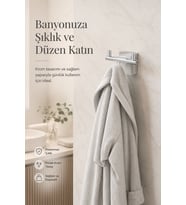 F1 Model Krom Bornoz ve Havlu Askısı Paslanmaz Çelik Banyo Havluluk