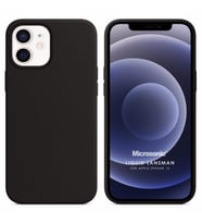 Microsonic Apple iPhone 12 Kılıf Liquid Lansman Silikon Siyah
