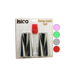 7PCS 6-KORNEO KALIP - 1-SİLİKON FIRÇA PASTA DEKORASYON SETİ ÇAP:3.4CM X UZUNLUK:12CM (5343)