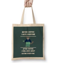 CAT Funny Coffee Drinks Lover Gift Quote Ninja - Vintage Retro Rainbow Style Bez Çanta Uzun Saplı