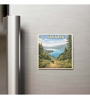 Sakarya Şehri - Pop-Art Travel - 9x9 cm Buzdolap Magneti