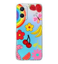 PrintiFy Oppo A96 4G ile Uyumlu Water Color 5  Kamera Korumalı Şeffaf  Kılıf