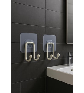 Çift Kancalı Banyo Mutfak Askısı 2 Adet