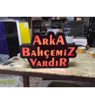 Cafe Lokanta Tabelası 3D Led Neon Etkili Işıklı Tabela 30X45 CM Tek Taraflı