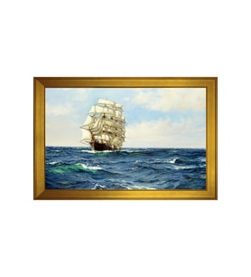 Manzara Temalı Kanvas Tablo 80 x 110 cm Gold Çerçeve
