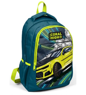 Coral High Nefti Sarı Araba Erkek Çocuk USB Çıkışlı İlkokul ve Ortaokul Sırt Çantası