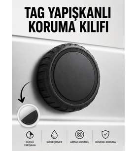Gözcü Mobil Airtag Kendinden Yapışkanlı Koruma Kılıfı Su Geçirmez 3M Bantlı Darbeye Dayanıklı Airtag Takip Cihazı Kılıfı Uyumlu Motosiklet Araç Eşya Yapıştırılabilir Tutucu Aksesuar