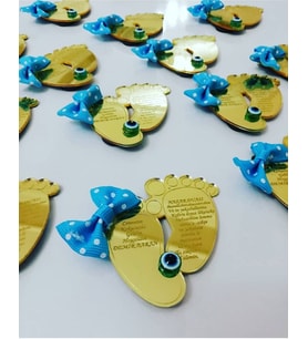 Kişiye Özel Pleksi Bebek Magnet Hatıra (Altın)