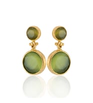 Kadir Jewellery 22 Ayar Altın Kaplama Kadın Taşlı Küpe -El İşçiliği Ve Hipoalerjenik Küpe