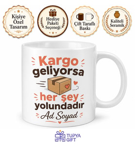 Kargocusuyla Akraba Olanlara Online Alışveriş Bağımlısı Kupa Bardak Hediye
