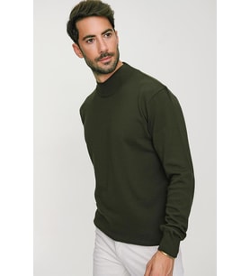 Chuba Erkek Haki Yarım Balıkçı Triko Kazak 20W153