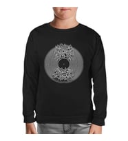 Waves on a Vinyl Siyah Çocuk Sweatshirt
