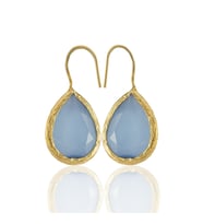 Kadir Jewellery 22 Ayar Altın Kaplama Damla Taşlı Küpe -El İşçiliği Ve Hipoalerjenik Küpe