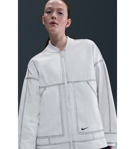 Nike Clothing Street GX Oversized Cargo Jacket Bol Kesim Ferrmuarlı Kanvas Kadın Ceket Beyaz