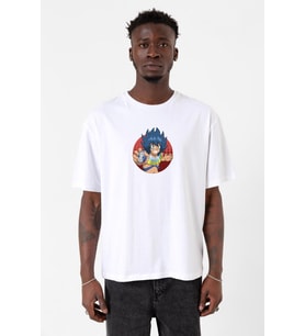 Beyblade Laban Vanot With Leopard Beyaz Erkek Oversize Tshirt