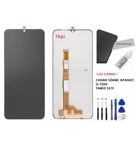 Tkgz - Vivo Y22S Uyumlu Lcd Ekran Dokunmatik -A- Kalite + B-7000 + TAMİR SETİ