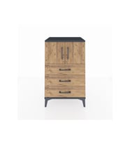 Hyperion Komodin Tek Raflı 3 Çekmeceli 2 Kapaklı 60x44x96 Antrasit-Çam