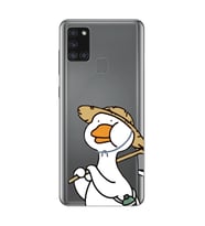 Samsung Galaxy A21S Uyumlu Ördek Desenli Şeffaf Telefon Kılıfı