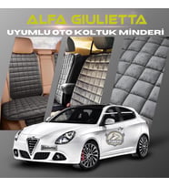 Alfa Romeo Giulietta Antrasit Renk Tay Tüyü Cepli & Terletmez Sırtlı Oto Koltuk Minder Seti - Koltuk Koruma Kılıfı (ÖN & ARKA TAM SET)