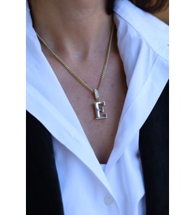 14 Ayar Altın E Harfli Charm Kolye Ucu 