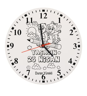 23 Nisan Tasarımlı Kişiye Özel Duvar Saati