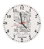 23 Nisan Tasarımlı Kişiye Özel Duvar Saati
