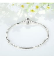 Pandora Charm Uyumlu, Love Klips Yılan Bileklik Ahşap Kutulu