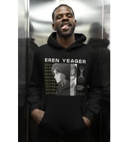 Tasarım Eren Yeager Baskılı Unisex Oversize Attack On Titan Anime Karakter Hoodie