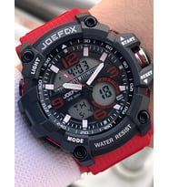 Joefox Digital Ve Analog 2 Yıl Garantili Kronmetre+Takvim+Alarm+Aydınlatma Erkek Kol Saati JOE.BK05