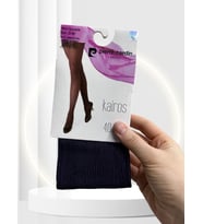 Pierre Cardin Paris Kairos Çift Renk Çizgili Modern 40 Den Kalın Külotlu Çorap (Mor)