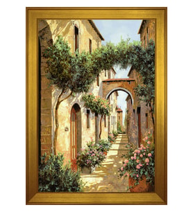 Manzara Temalı Kanvas Tablo 80 x 110 cm Gold Çerçeve