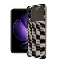 Samsung Galaxy S25 Edge Kılıf Auto Focus Karbon Kapak - Kahverengi