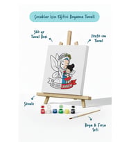 Anneler Günü Eğitici Boyama Tuvali Şövaleli Boya Seti 20x20 cm