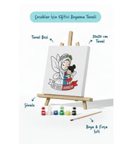 Anneler Günü Eğitici Boyama Tuvali Şövaleli Boya Seti 20x20 cm