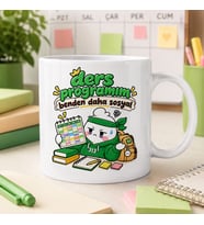 Ders Programım Benden Daha Sosyal Komik Öğrenci Baskılı Seramik Kupa