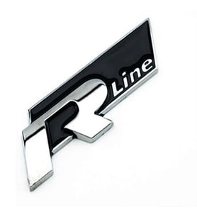 Oto panjur Logosu R-line civatalı panjur arması-siyah