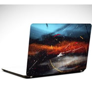Siyah ve Kırmızı Soyut Laptop Sticker 12 İnch (29X24CM)