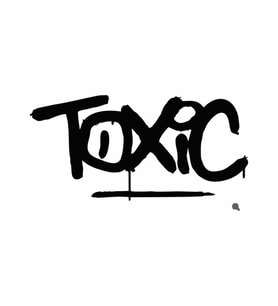 Toxic Araba Sticker siyah 16x9 CM (Siyah)